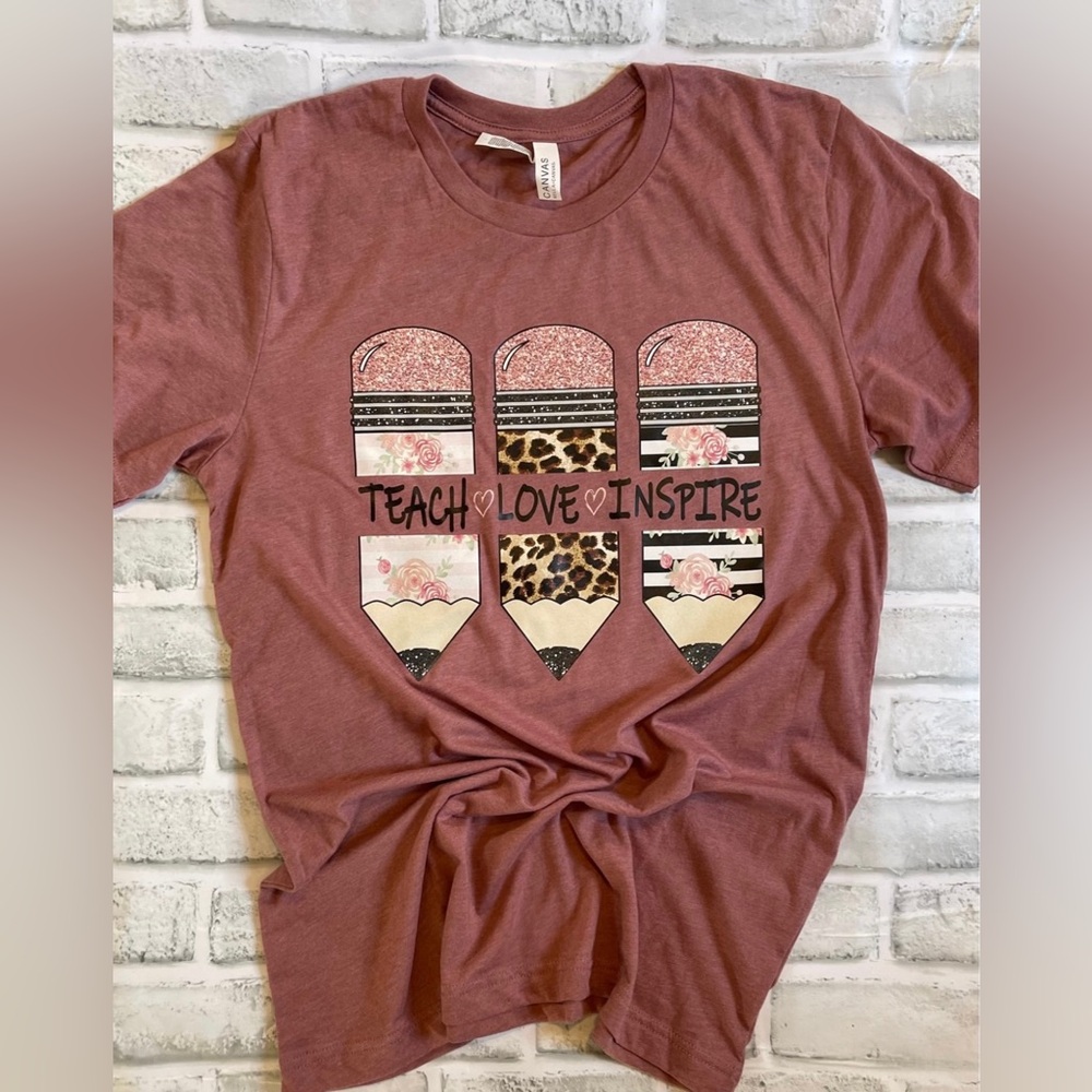 Teach love inspire teacher tee